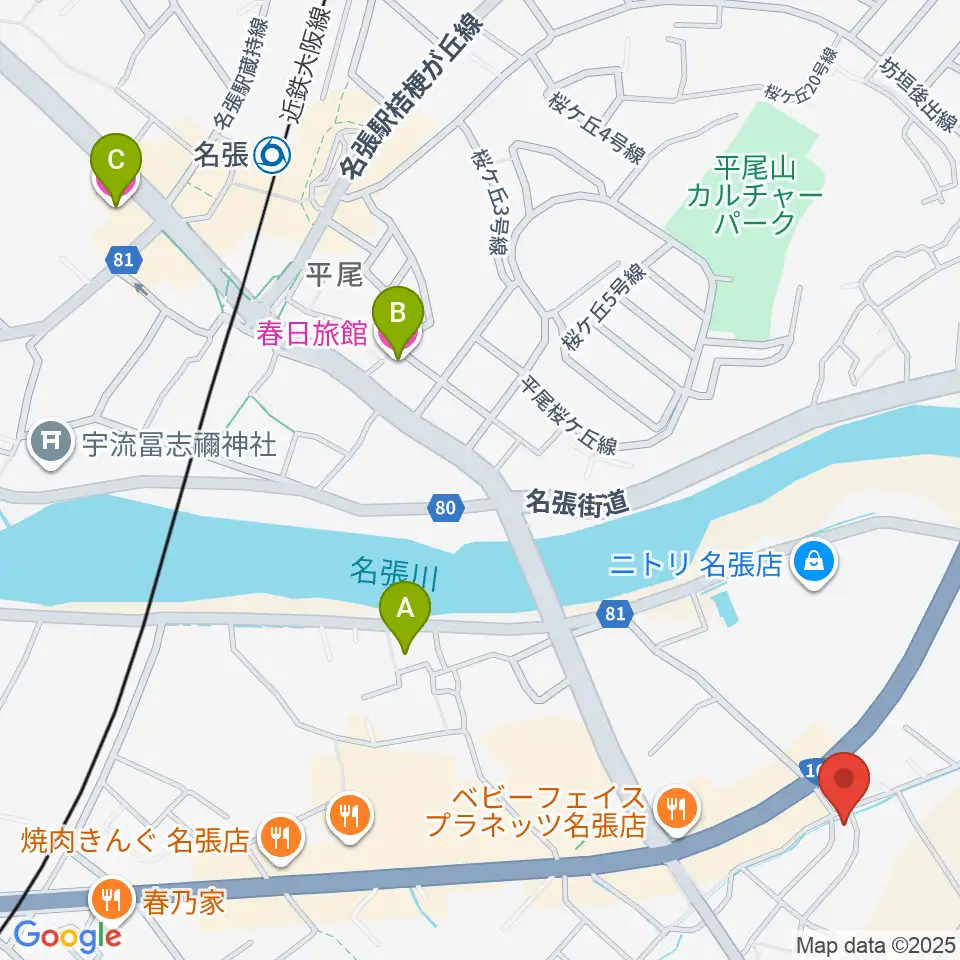 ピアノの山口周辺のホテル一覧地図