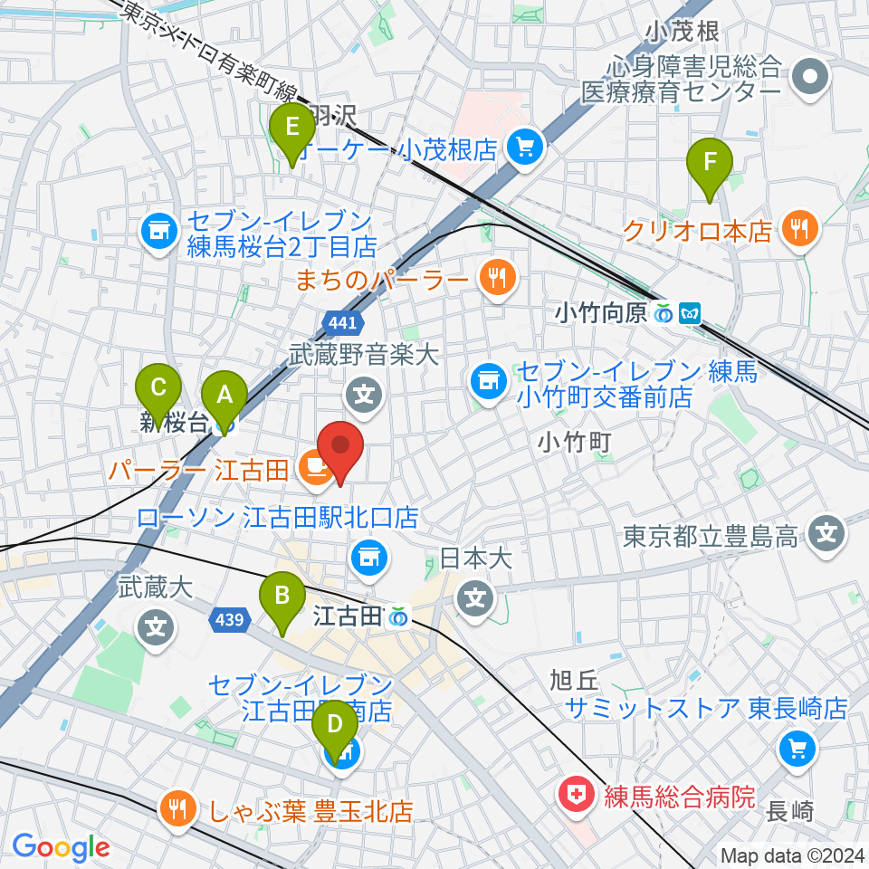 北里楽器フェルマータ周辺のホテル一覧地図