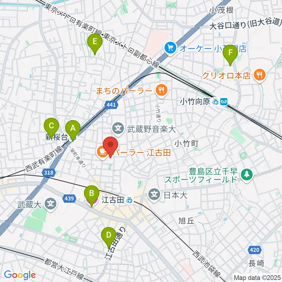 北里楽器フェルマータ周辺のホテル一覧地図