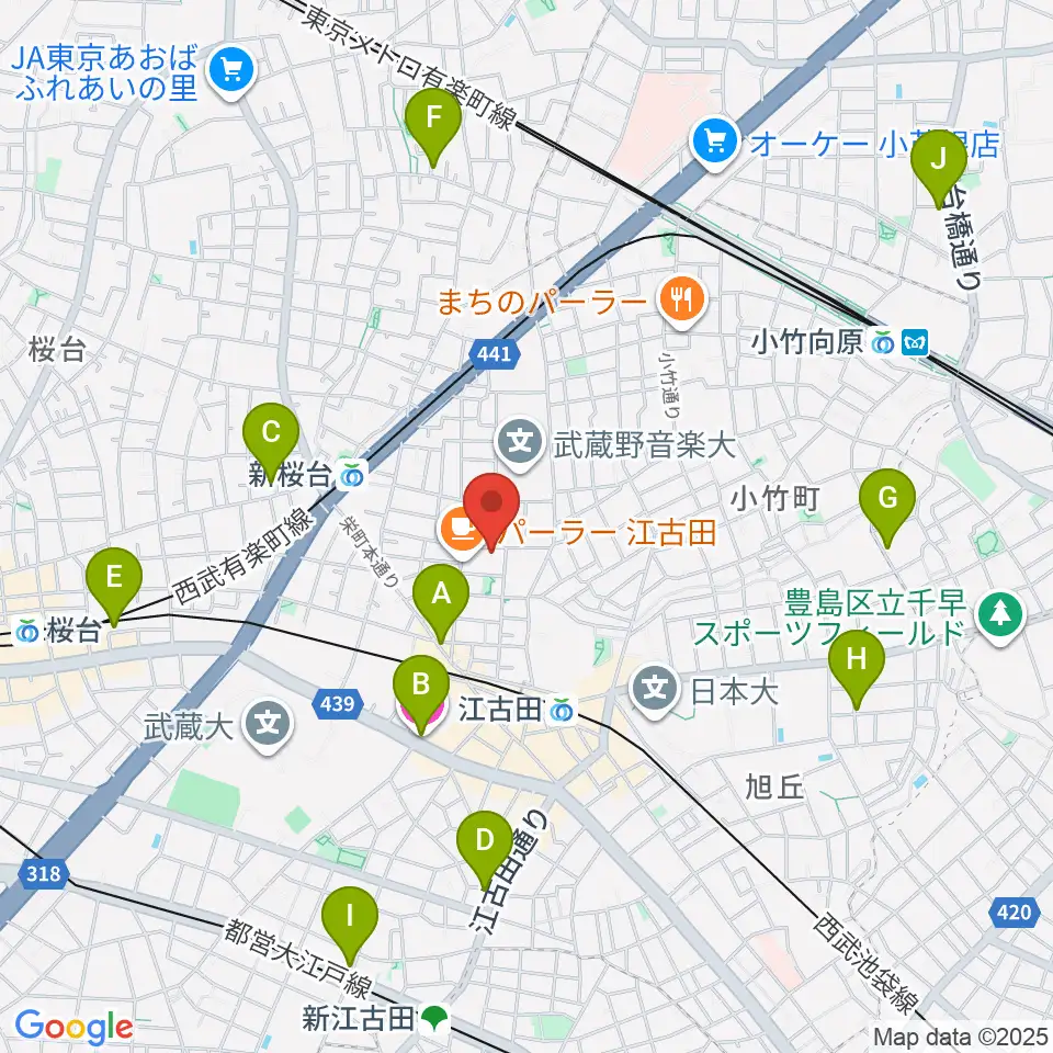 北里楽器フェルマータ周辺のホテル一覧地図