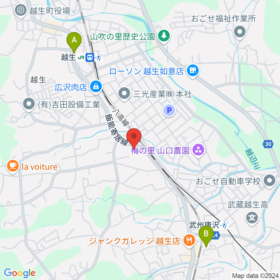 昭和楽器 埼玉ピアノ流通センター周辺のホテル一覧地図