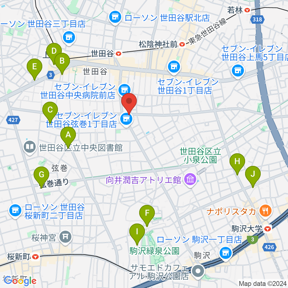 渡辺ピアノ調律事務所周辺のホテル一覧地図