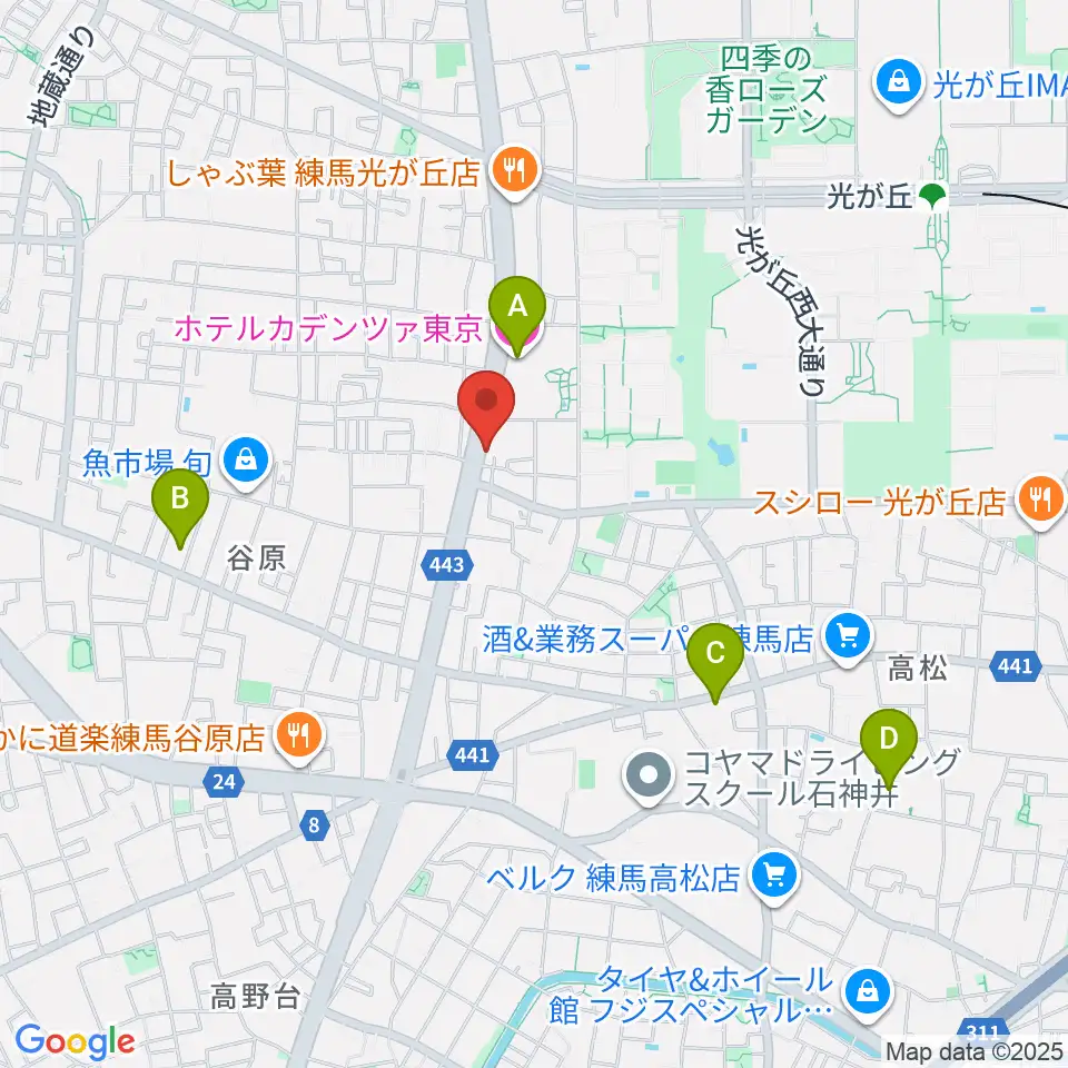 日本ピアノギャラリー東京店周辺のホテル一覧地図
