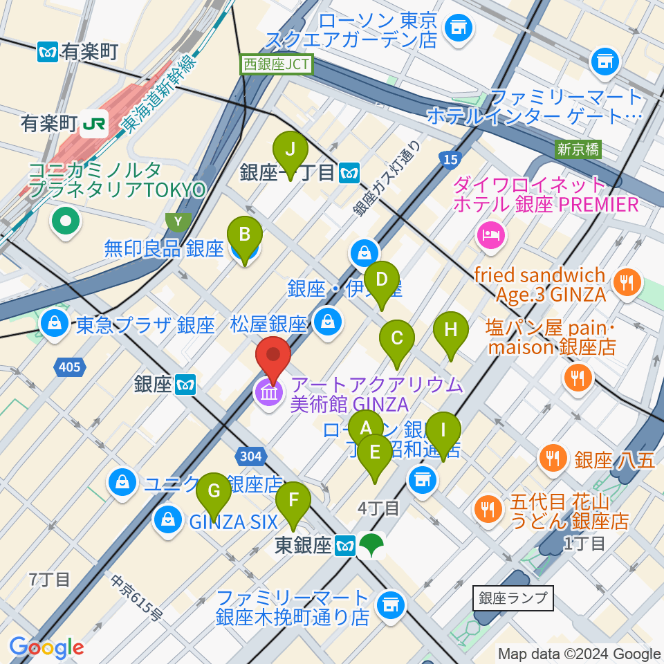 日本弦楽器 銀座店周辺のホテル一覧地図