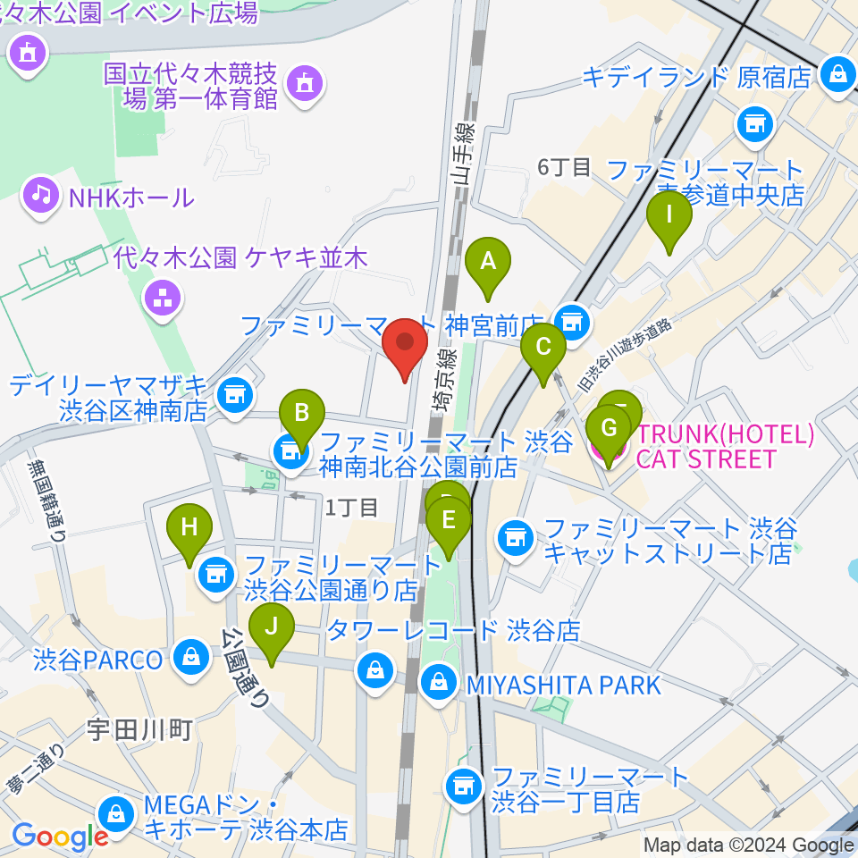 Nancy渋谷周辺のホテル一覧地図