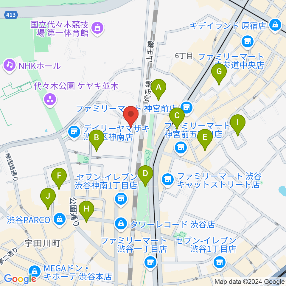 Nancy渋谷周辺のホテル一覧地図