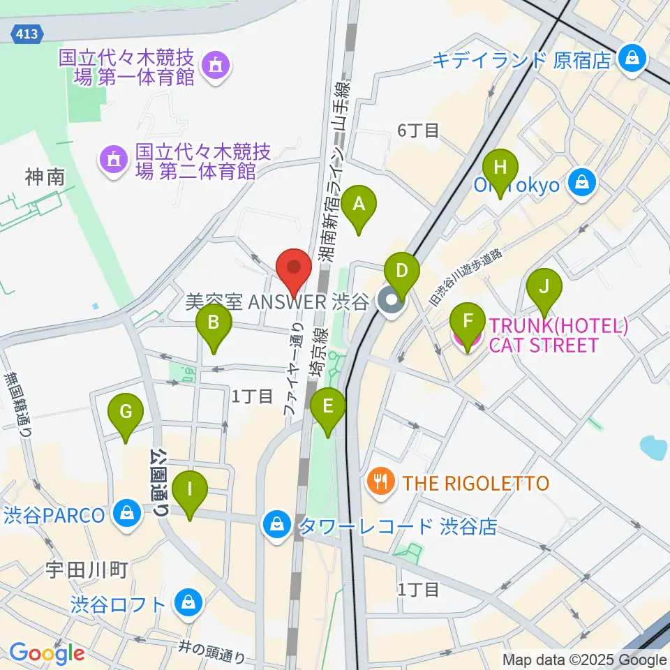 Nancy渋谷周辺のホテル一覧地図