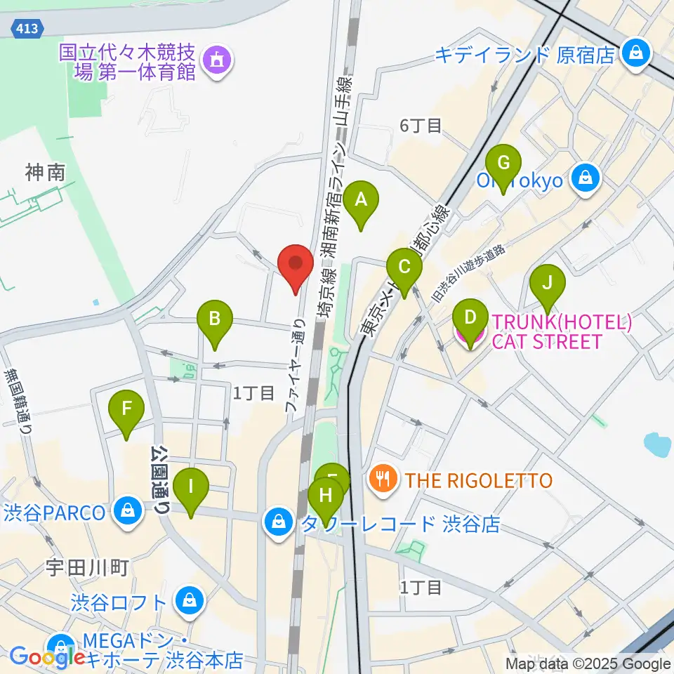 Nancy渋谷周辺のホテル一覧地図