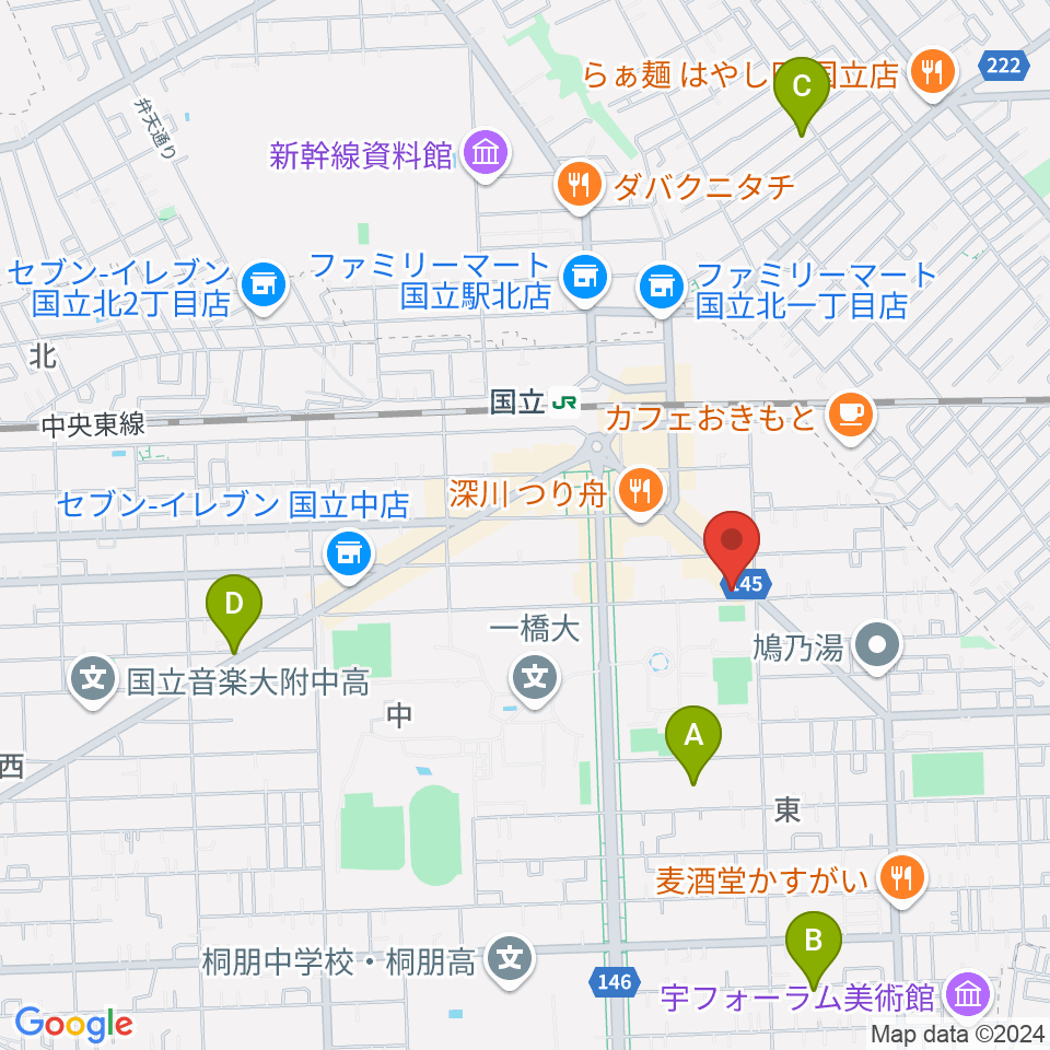 ムサシ楽器周辺のホテル一覧地図