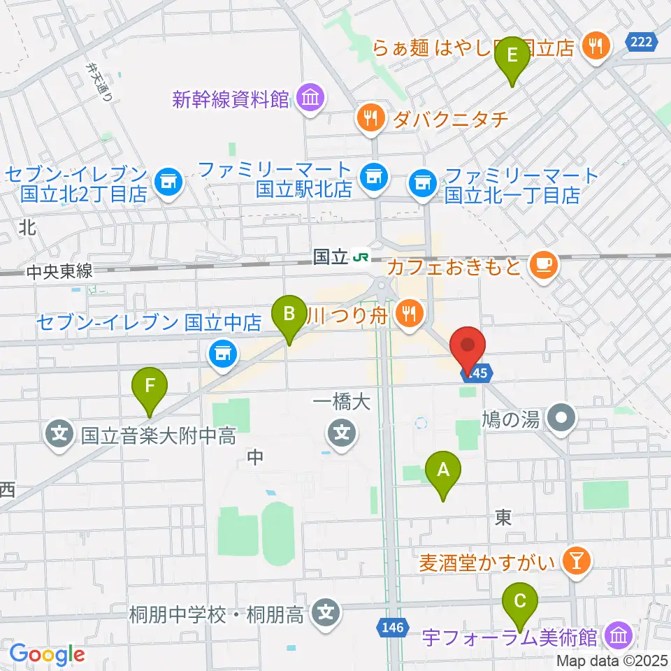 ムサシ楽器周辺のホテル一覧地図