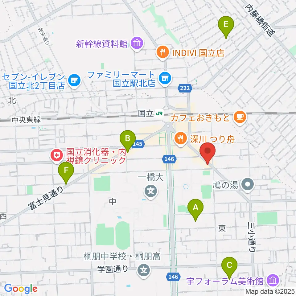 ムサシ楽器周辺のホテル一覧地図