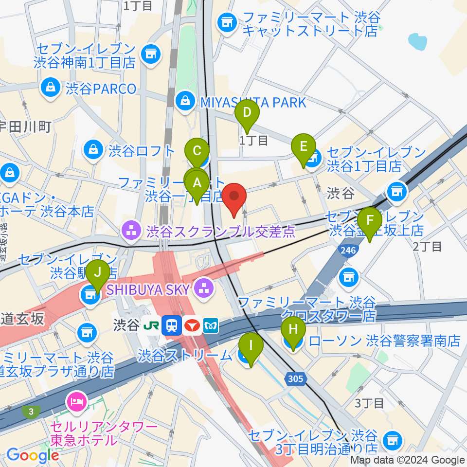 三浦ピアノ渋谷店周辺のホテル一覧地図