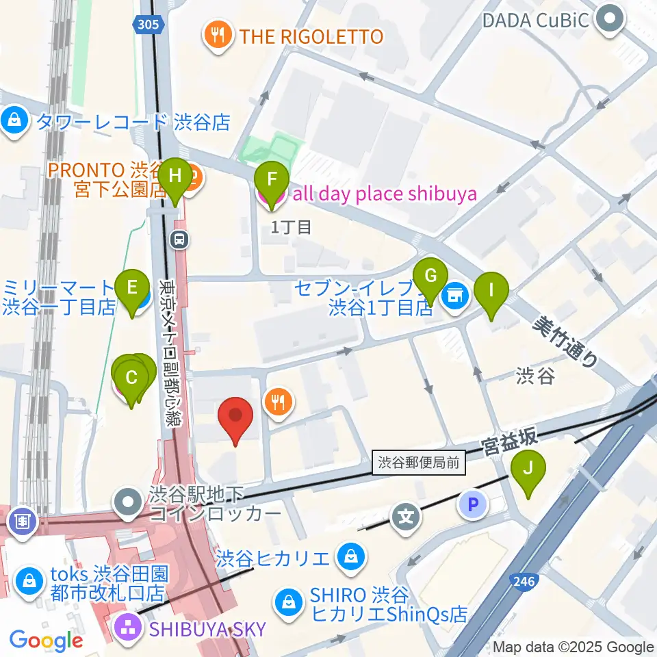 三浦ピアノ渋谷店周辺のホテル一覧地図