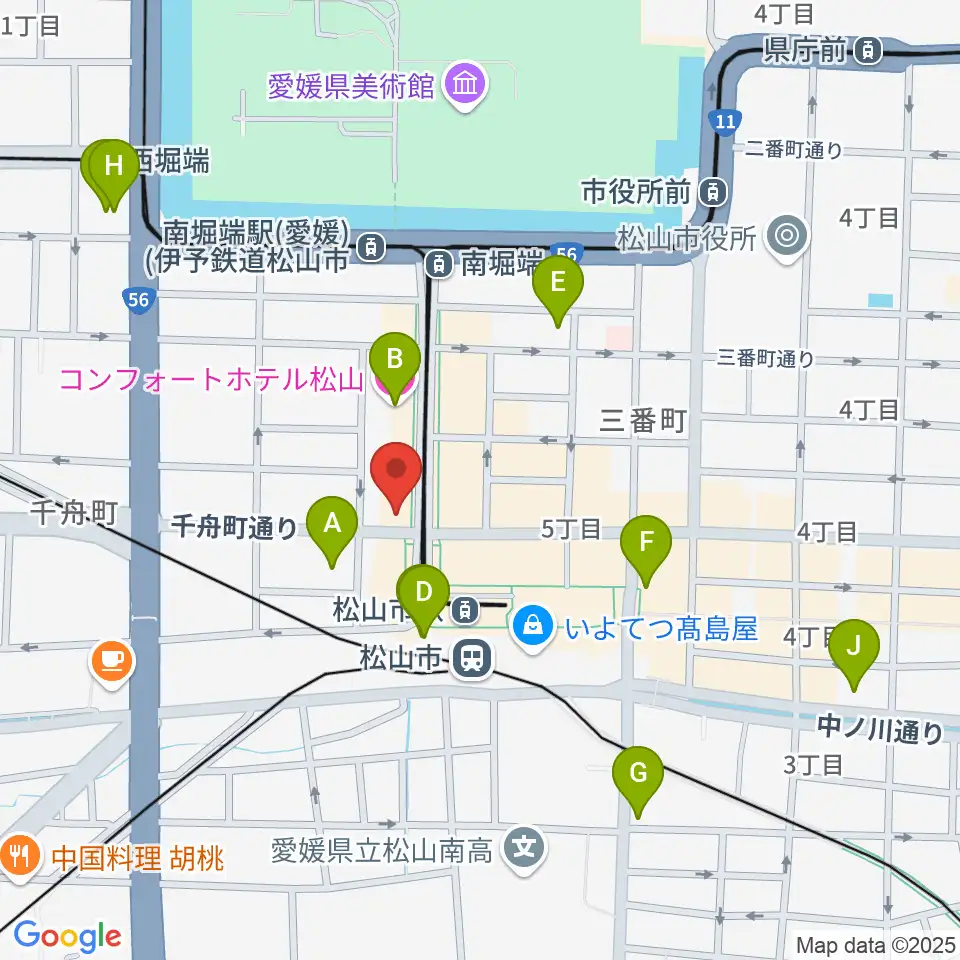 マツヤマ楽器周辺のホテル一覧地図