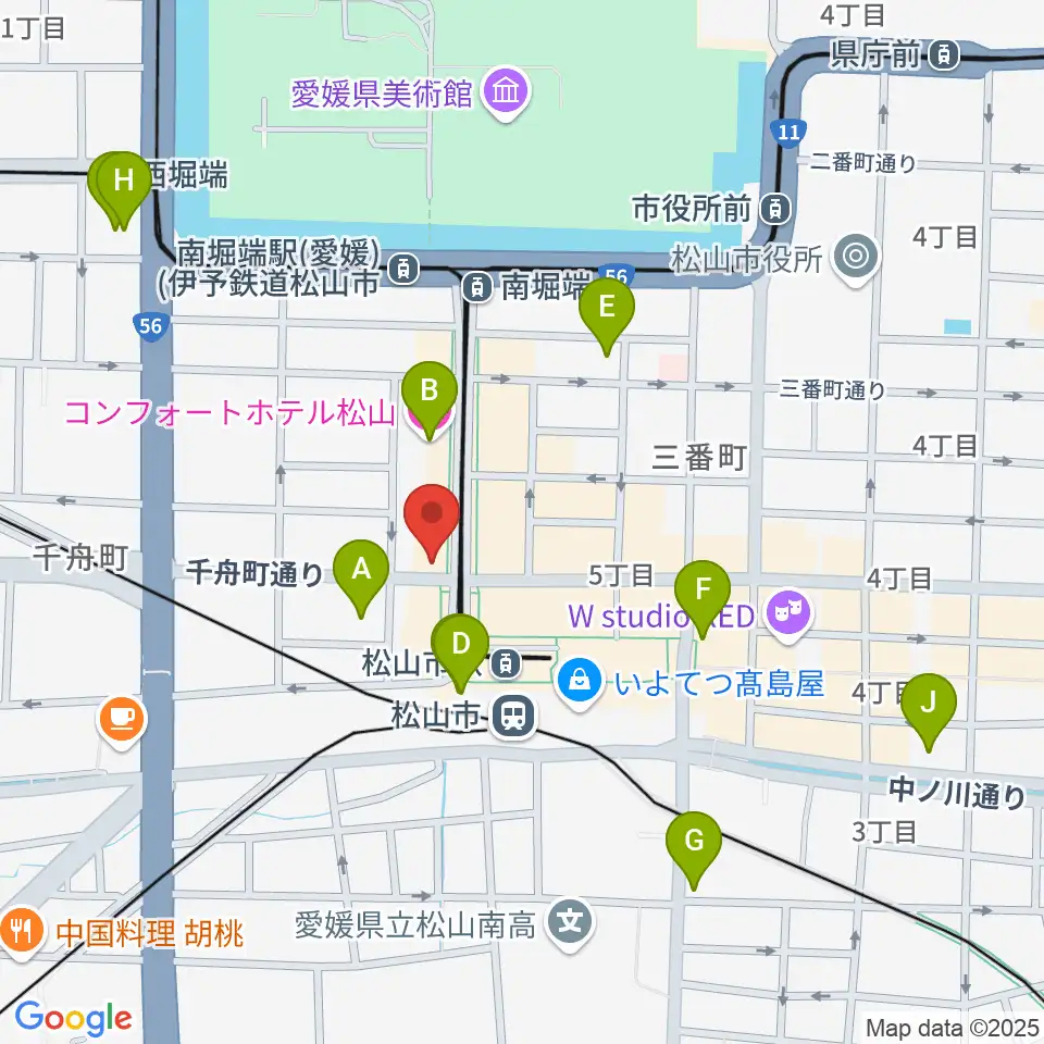 マツヤマ楽器周辺のホテル一覧地図
