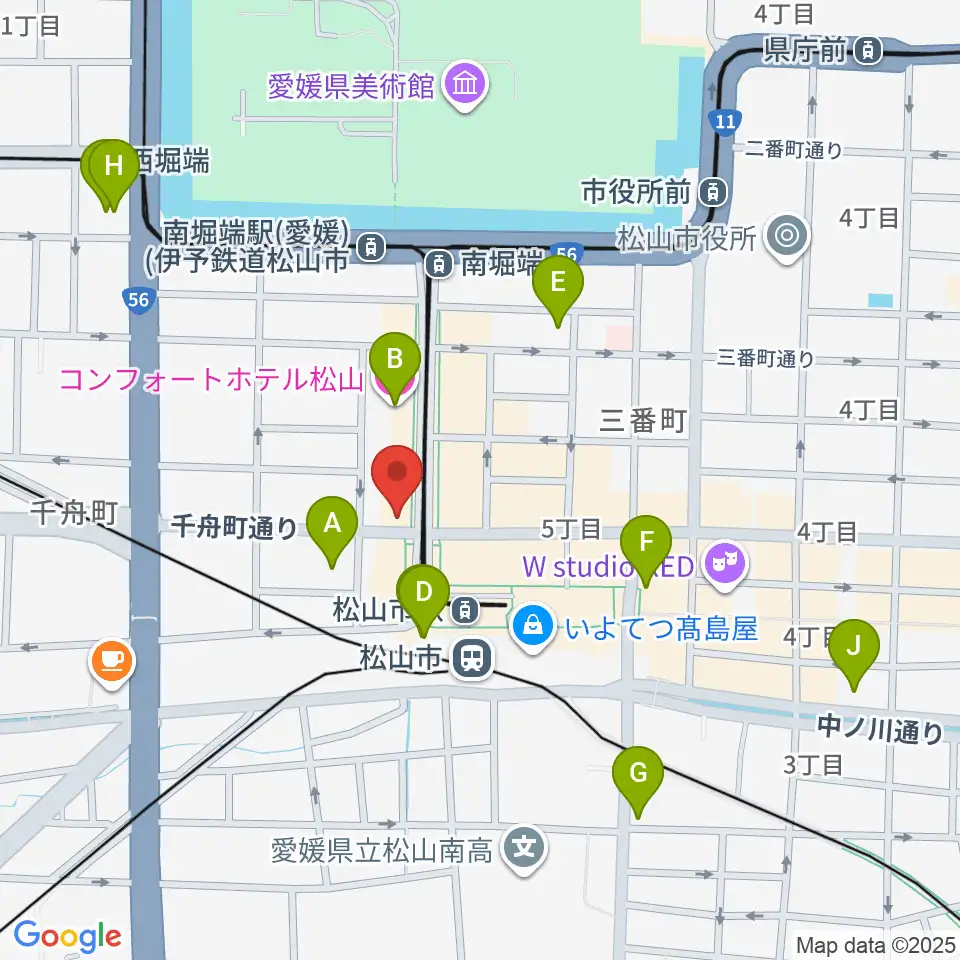 マツヤマ楽器周辺のホテル一覧地図