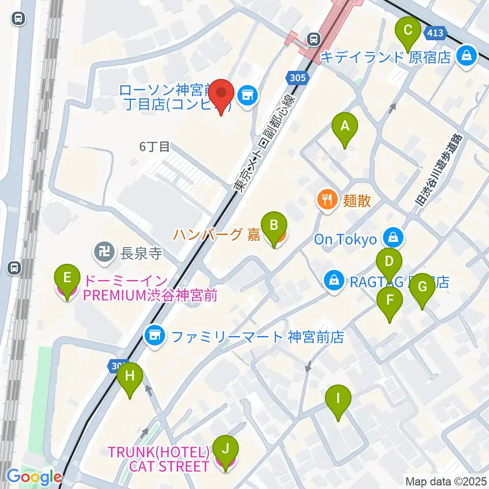 原宿 松下工房周辺のホテル一覧地図