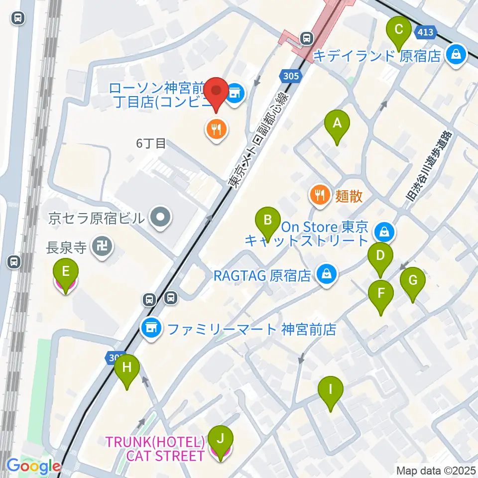 原宿 松下工房周辺のホテル一覧地図