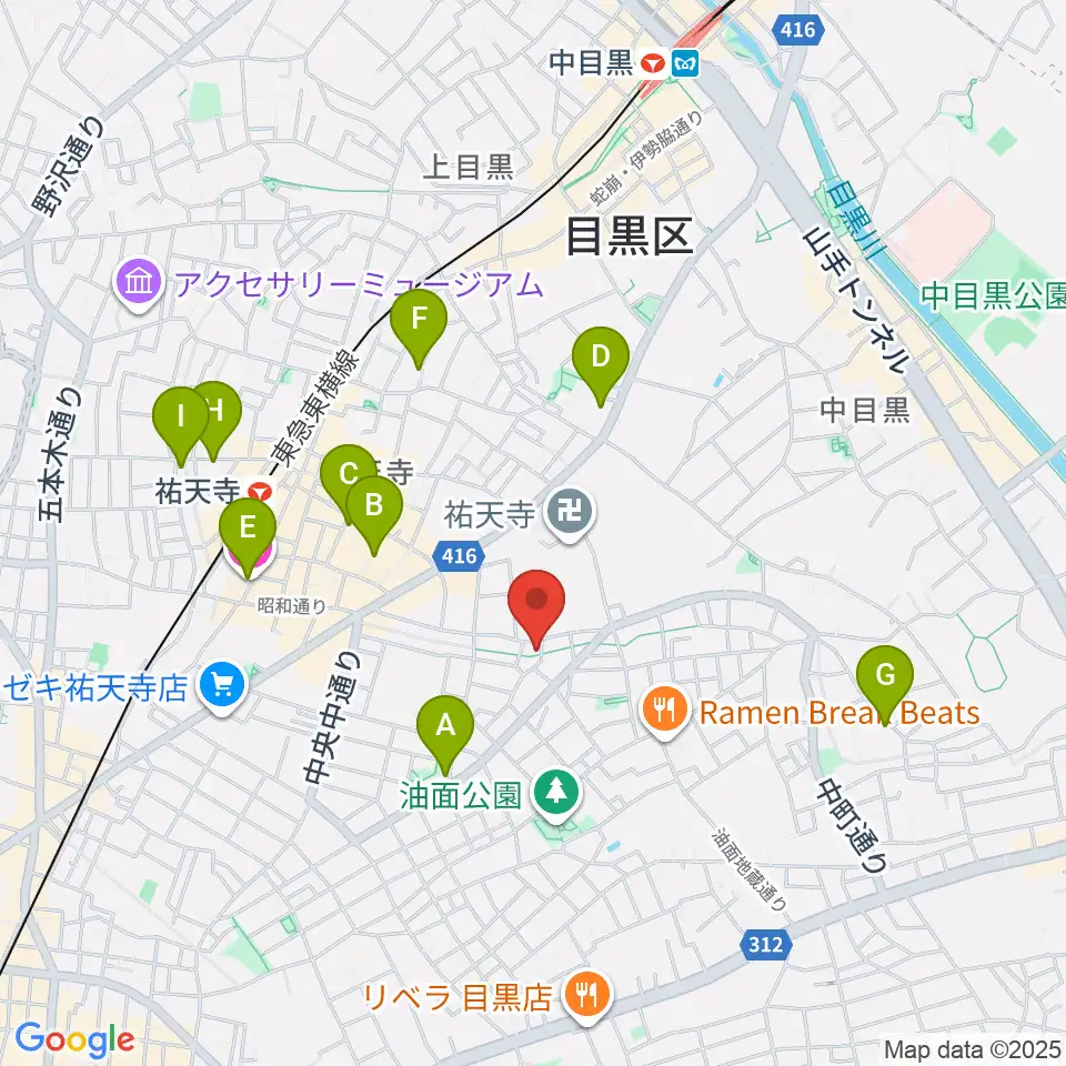エビスギャング周辺のホテル一覧地図