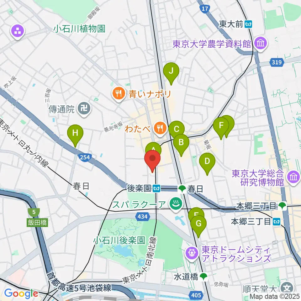 文京楽器周辺のホテル一覧地図