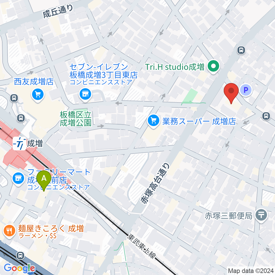 ギターライフ社周辺のホテル一覧地図