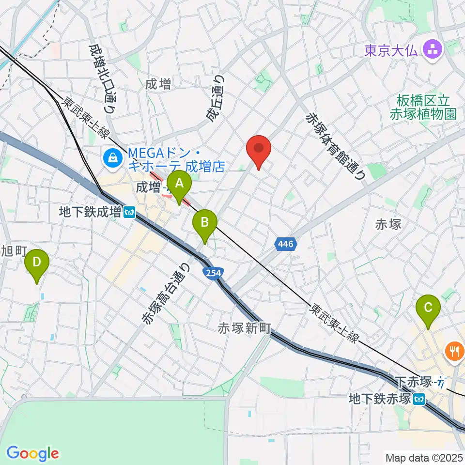ギターライフ社周辺のホテル一覧地図