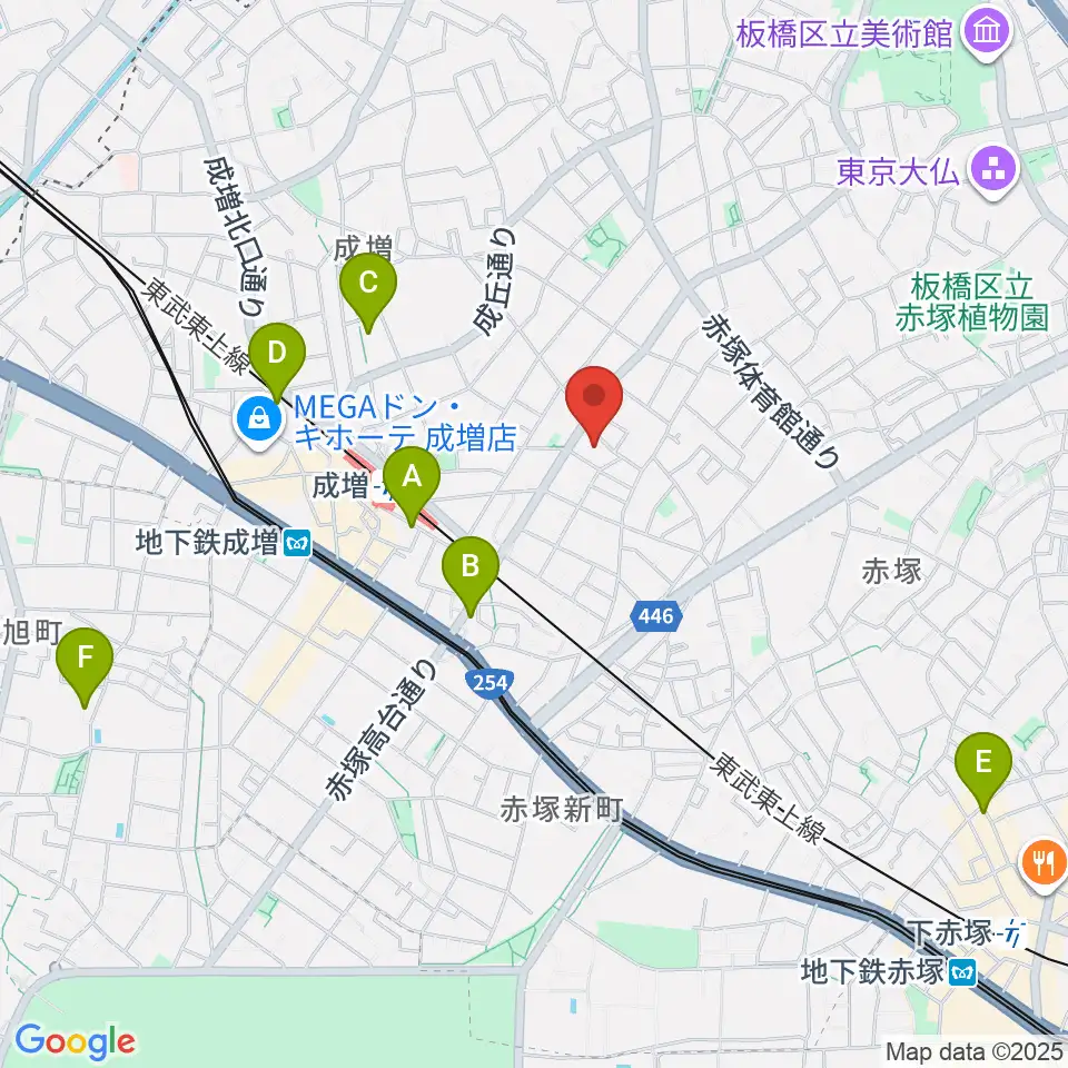 ギターライフ社周辺のホテル一覧地図