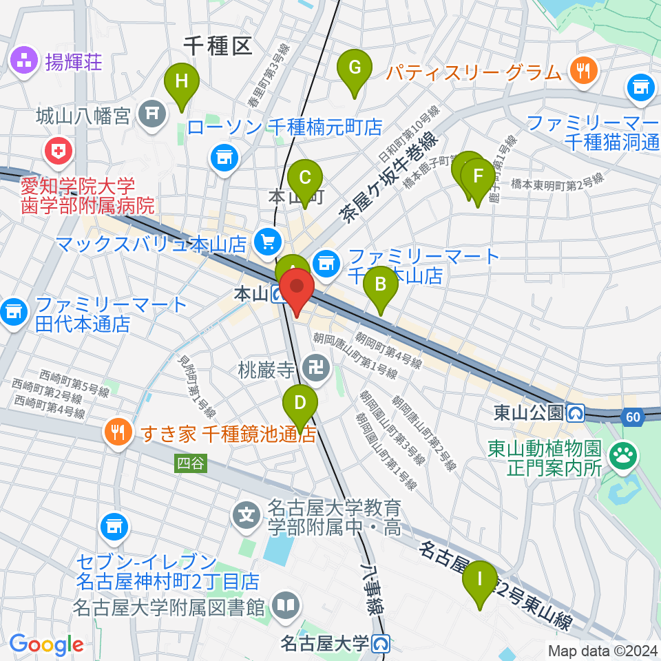 弦楽器グレイス周辺のホテル一覧地図