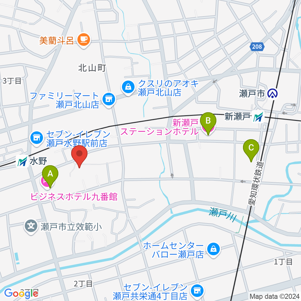 ギターショップ弦屋周辺のホテル一覧地図