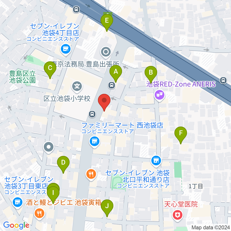 ジーテックオフィス周辺のホテル一覧地図