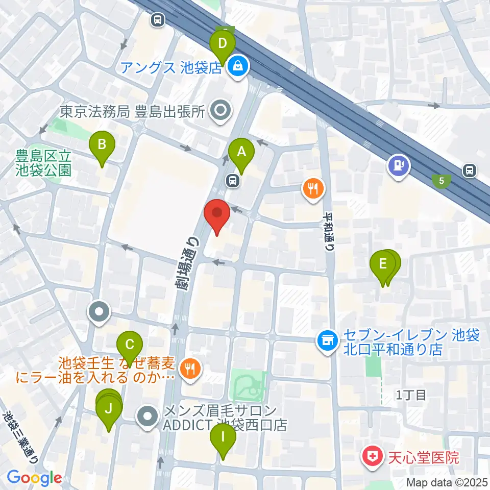 ジーテックオフィス周辺のホテル一覧地図