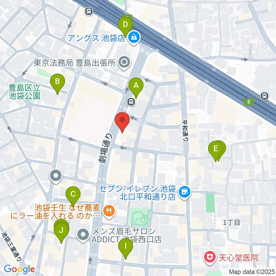 ジーテックオフィス周辺のホテル一覧地図