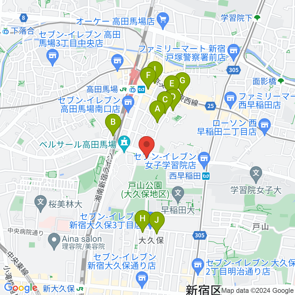 ハセカン ハセガワ管楽器工房周辺のホテル一覧地図