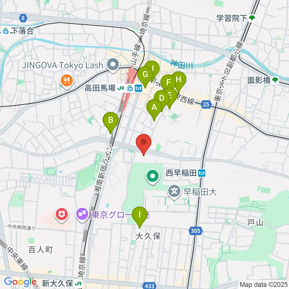 ハセカン ハセガワ管楽器工房周辺のホテル一覧地図