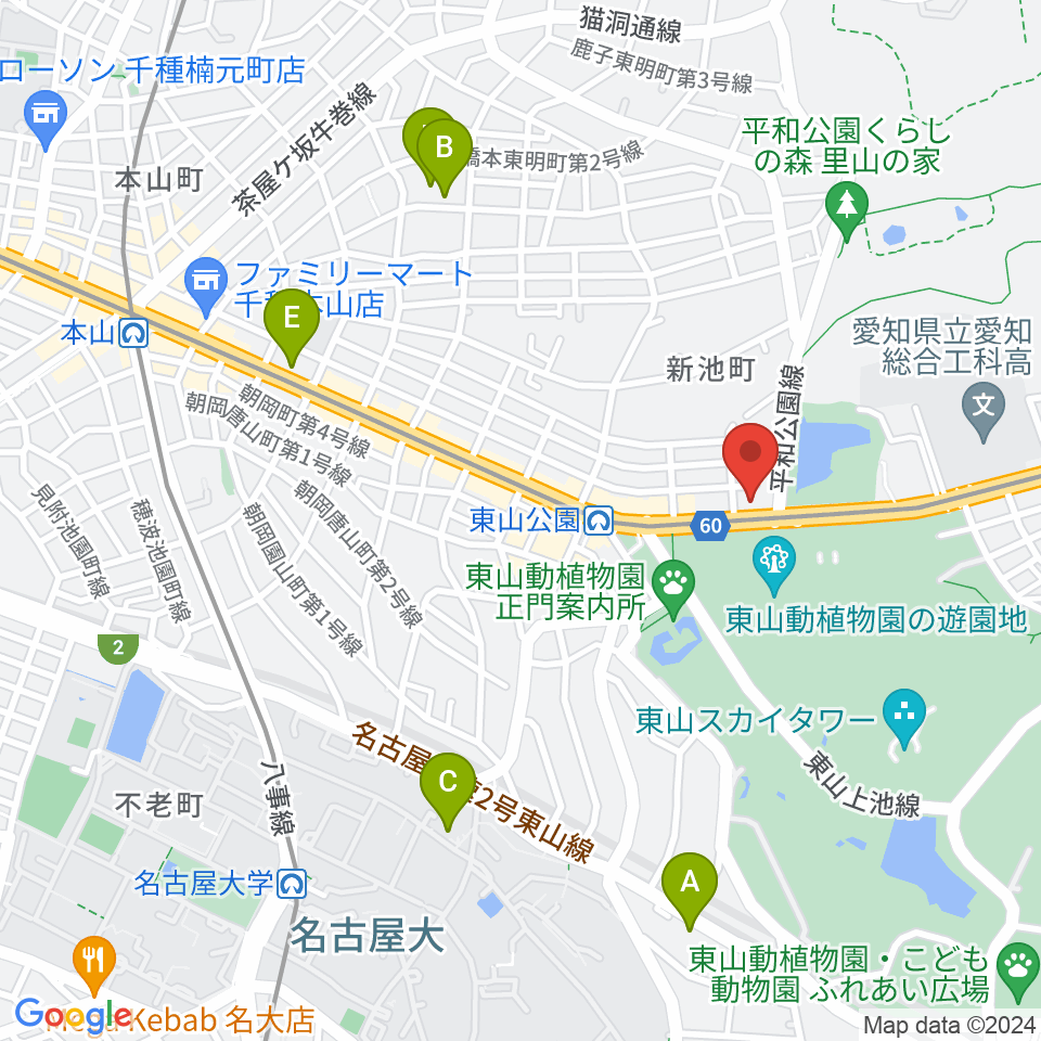 磯貝工房周辺のホテル一覧地図