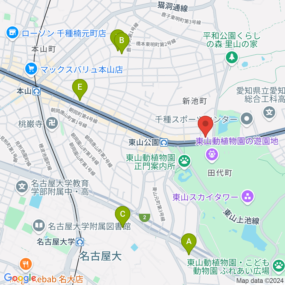 磯貝工房周辺のホテル一覧地図