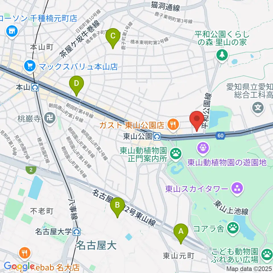 磯貝工房周辺のホテル一覧地図