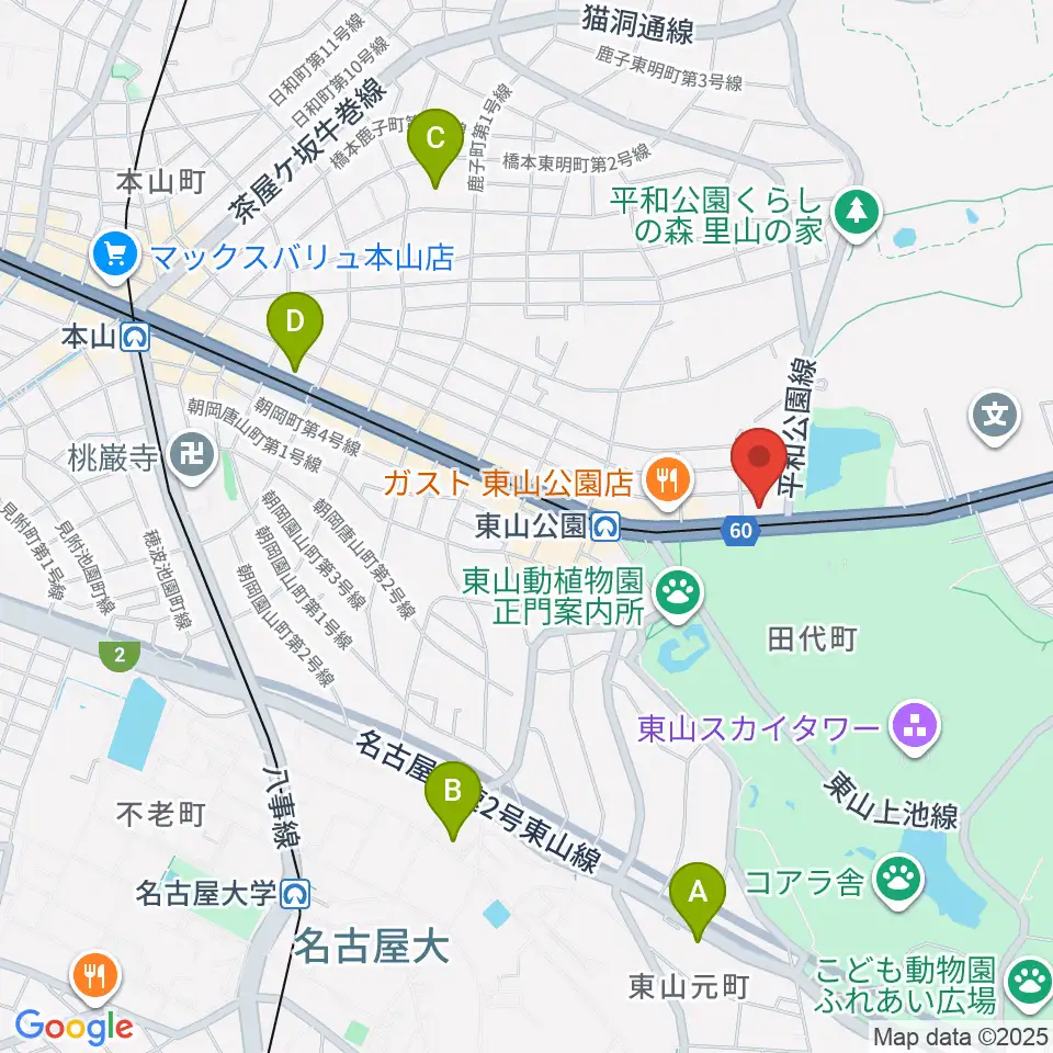 磯貝工房周辺のホテル一覧地図