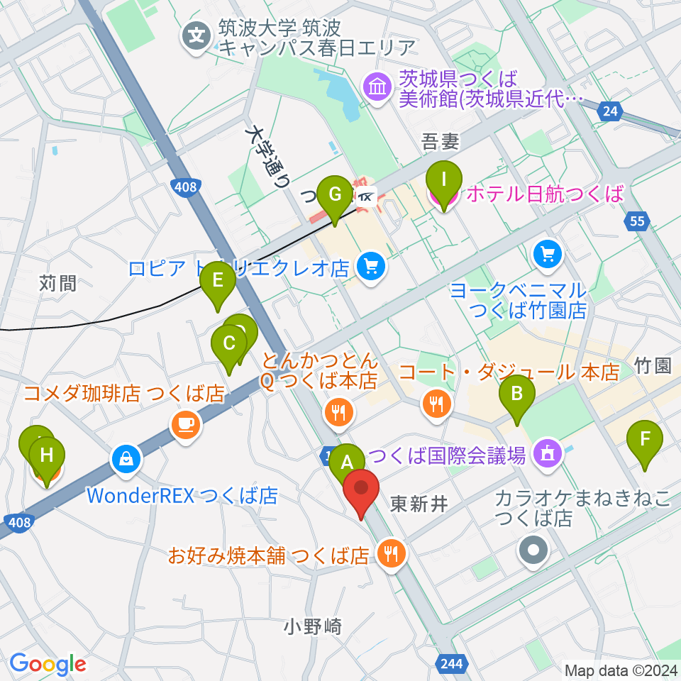 クレフ楽器周辺のホテル一覧地図