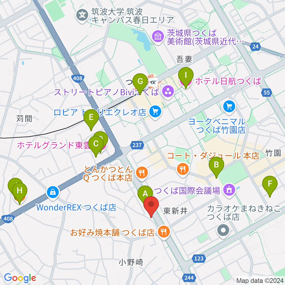 クレフ楽器周辺のホテル一覧地図