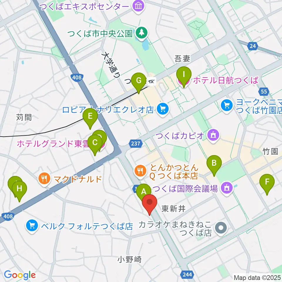 クレフ楽器周辺のホテル一覧地図