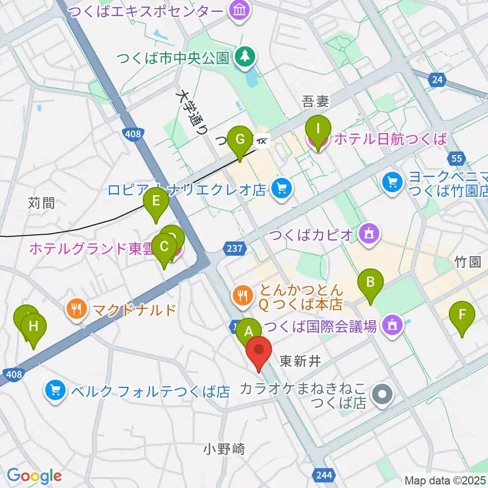 クレフ楽器周辺のホテル一覧地図