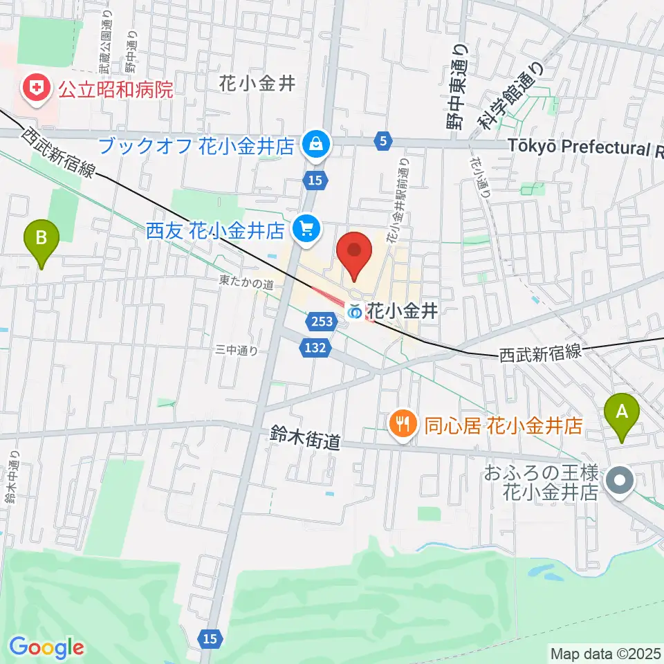 花小金井GUITAR REPAIR周辺のホテル一覧地図