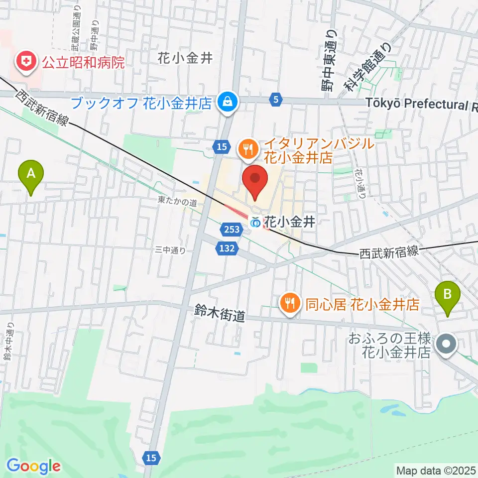 花小金井GUITAR REPAIR周辺のホテル一覧地図