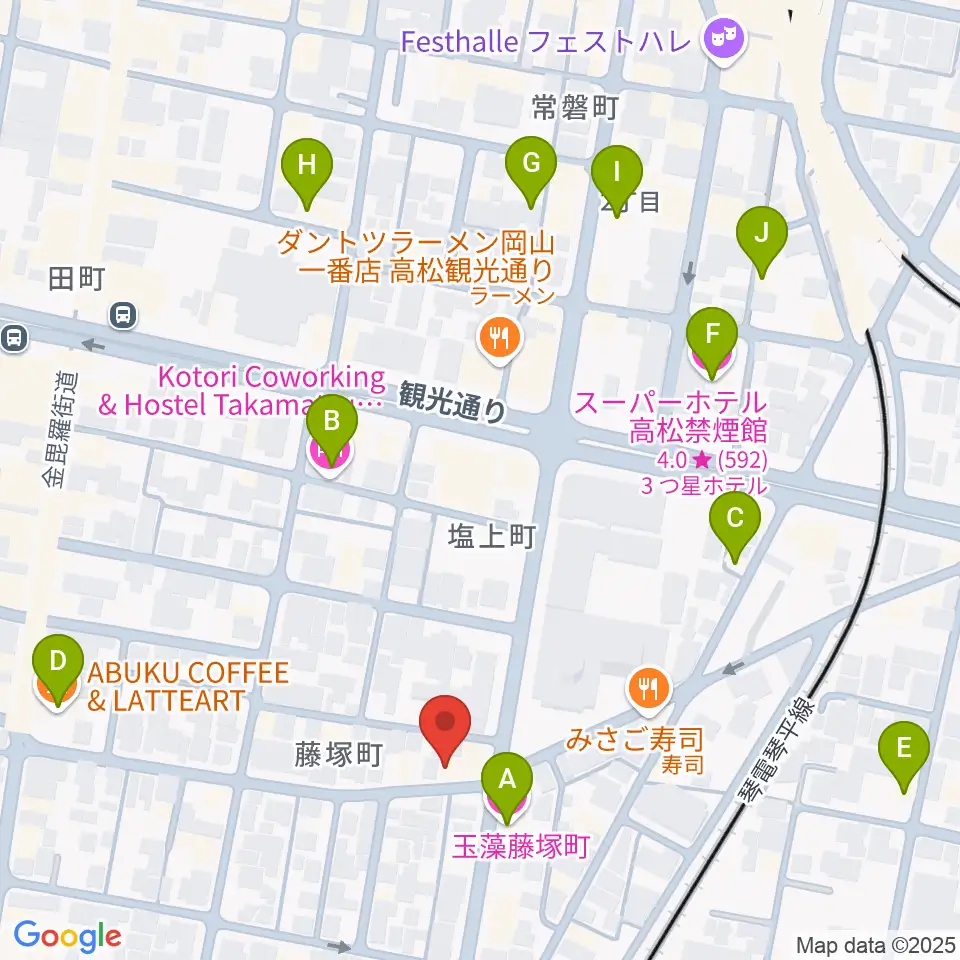 管楽器専門店ミュージカルヒロ周辺のホテル一覧地図