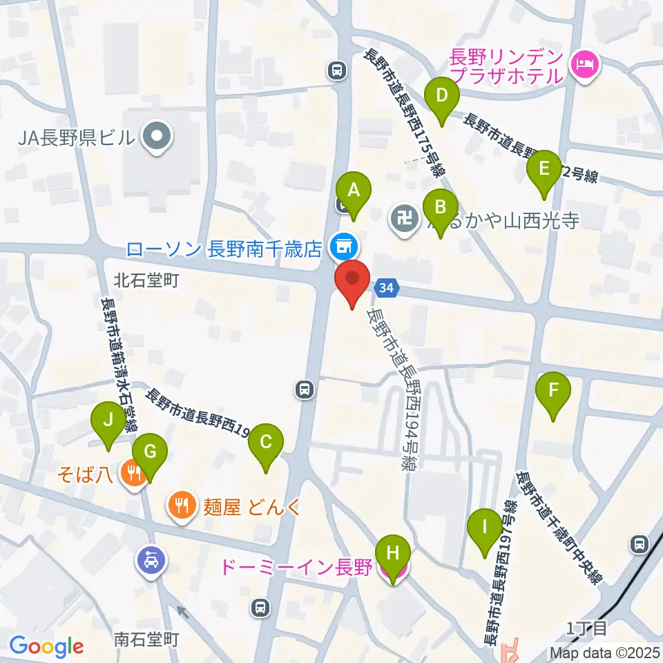 美鈴楽器本店周辺のホテル一覧地図