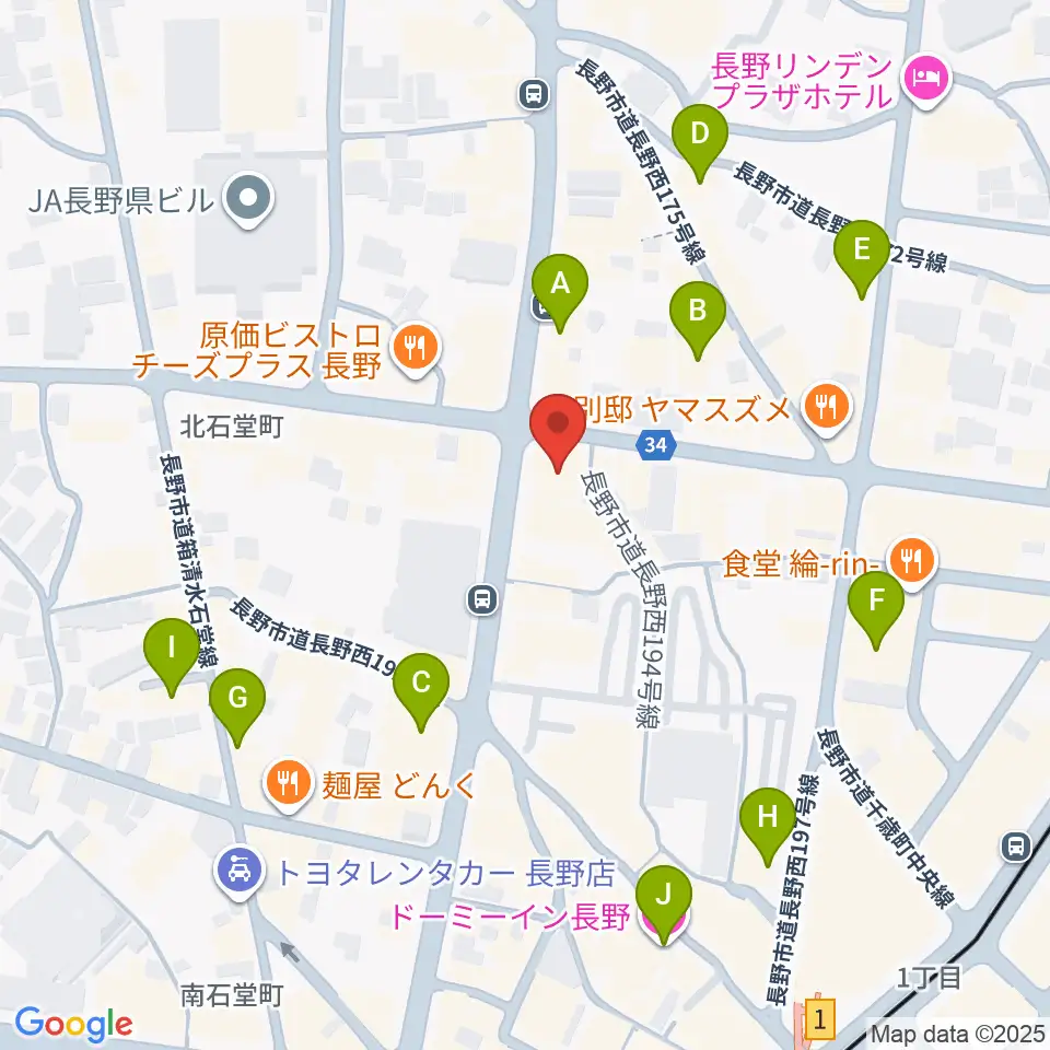 美鈴楽器本店周辺のホテル一覧地図