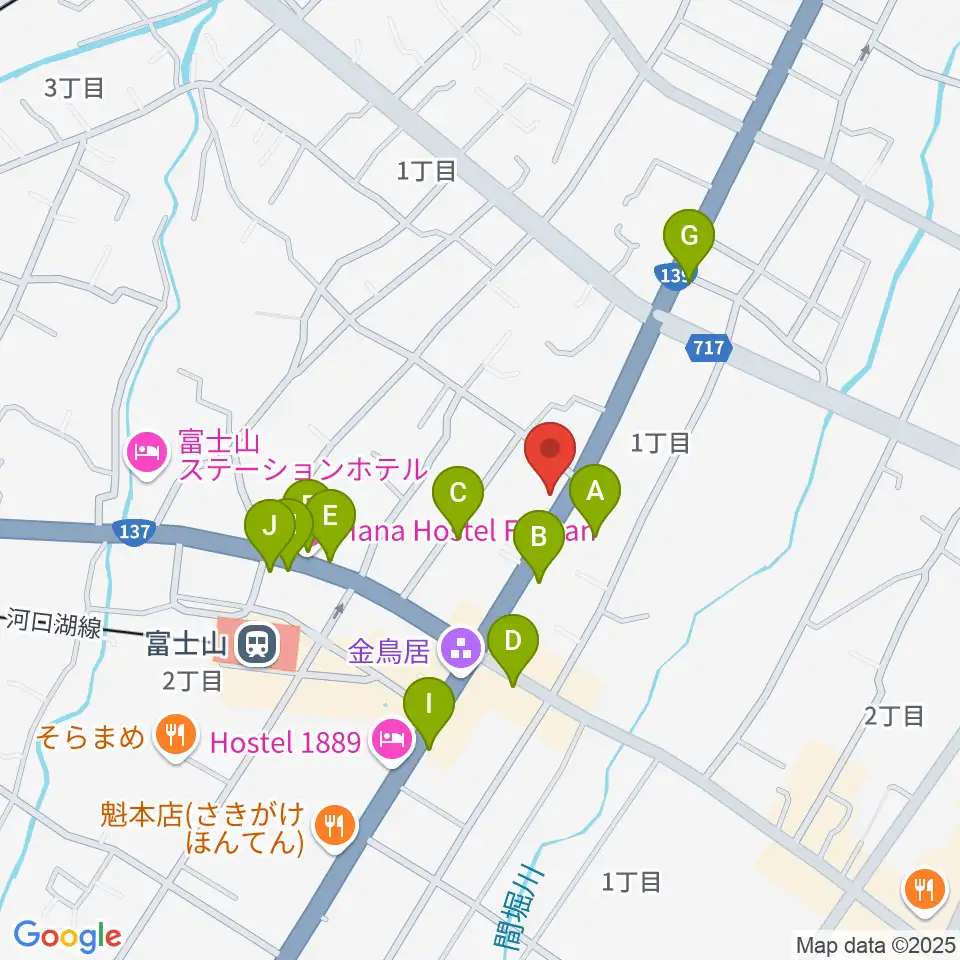 内藤楽器 富士吉田店周辺のホテル一覧地図