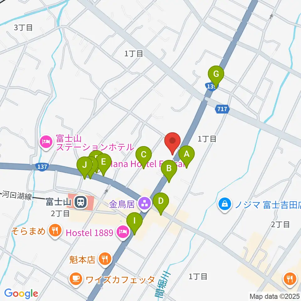 内藤楽器 富士吉田店周辺のホテル一覧地図