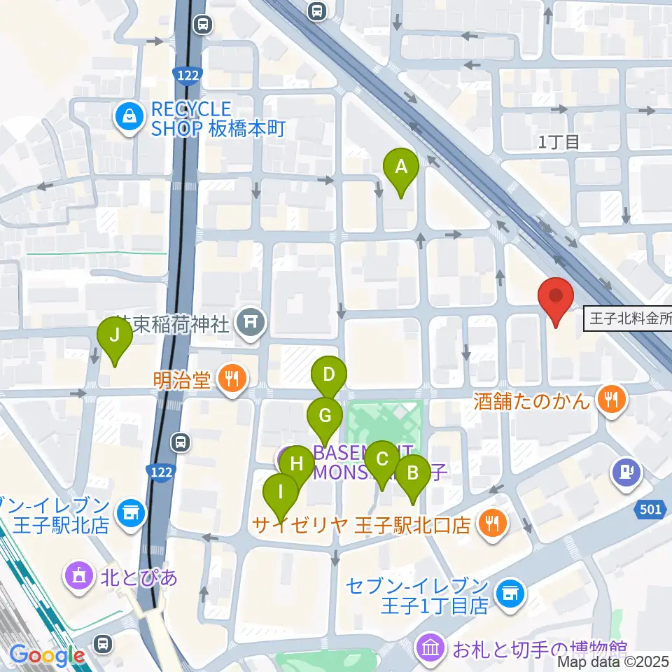 武蔵野楽器周辺のホテル一覧地図